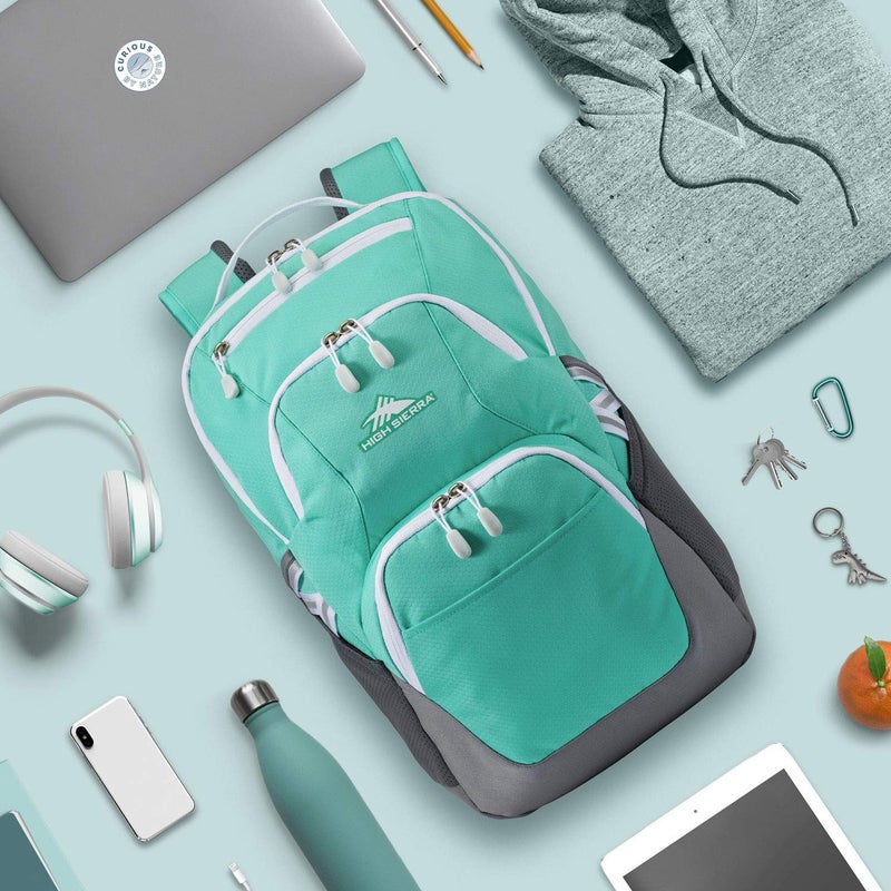 High Sierra Swoop SG Backpack, Travel or Work Laptop Bookbag with Drop Protection Pocket, and Tablet Sleeve, One Size, Aquamarine - Image 2